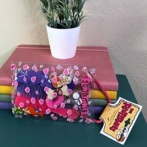 The Flintstones Pebbles Bam Bam Hair Accessories Brush & Comb Set Case Vintage